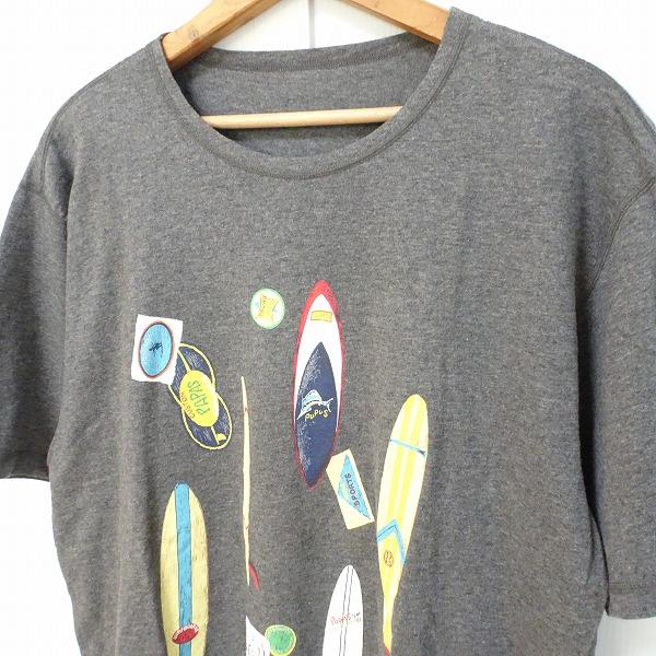 【未使用】Papas パパス Tシャツ 半袖 グレー ロゴプリント メンズ　L PAPAS（パパス） #snc Papas Tシャツ L グレー 半袖 サーフボード柄