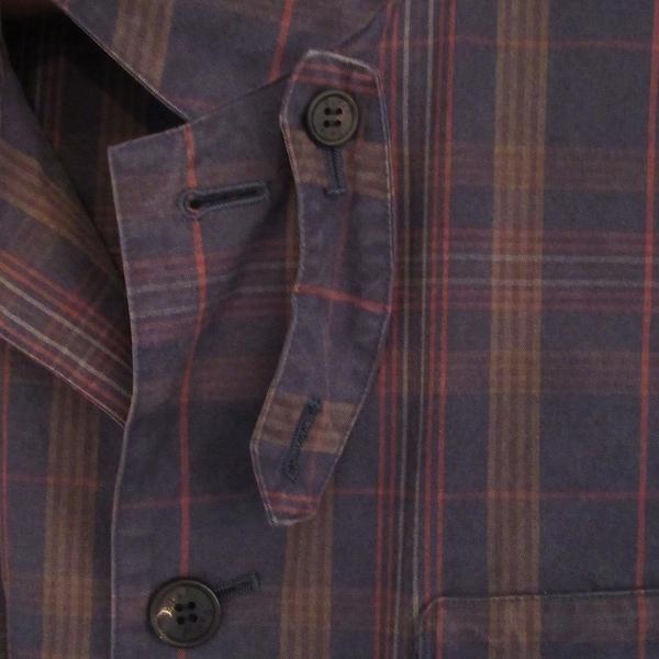 PAPAS パパス フード付き シャツジャケット ブルゾン チェック柄 刺繍ロゴ PAPAS パパス フード付きシャツジャケット ブルゾン チェック