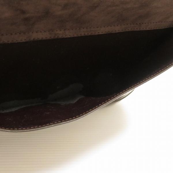 anb グッチ GUCCI ショルダーバッグ こげ茶 バンブー エナメル