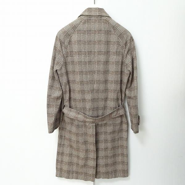 anc パルト PALTO コート 茶系 チェック 薄手 ステンカラー イタリア製