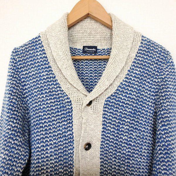 DRUMOHR #anc ドルモア Drumohr カーディガン 46 青 アイボリー ニット 