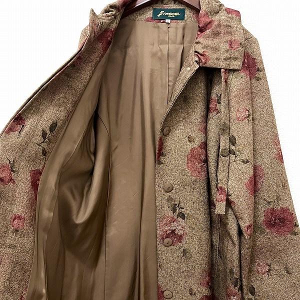 anc バライロノクラシ バラ色の暮し コート M 茶系 バラクラ 花柄 