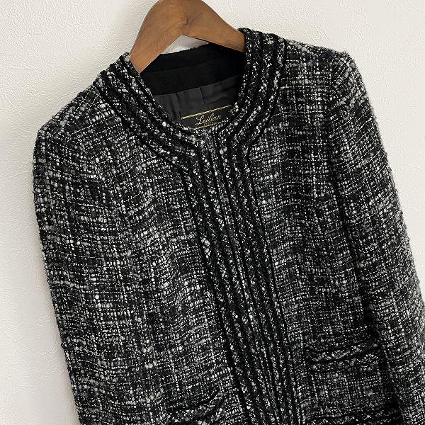 #wnc レリアン Leilian セットアップ 9 グレー系 ツイード フリンジ レディース [890914] | Leilian | 02