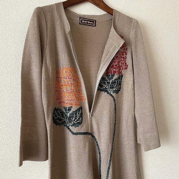 斉藤都世子 #wnc サイトウトヨコ ワンピース ベージュ ニット 花柄