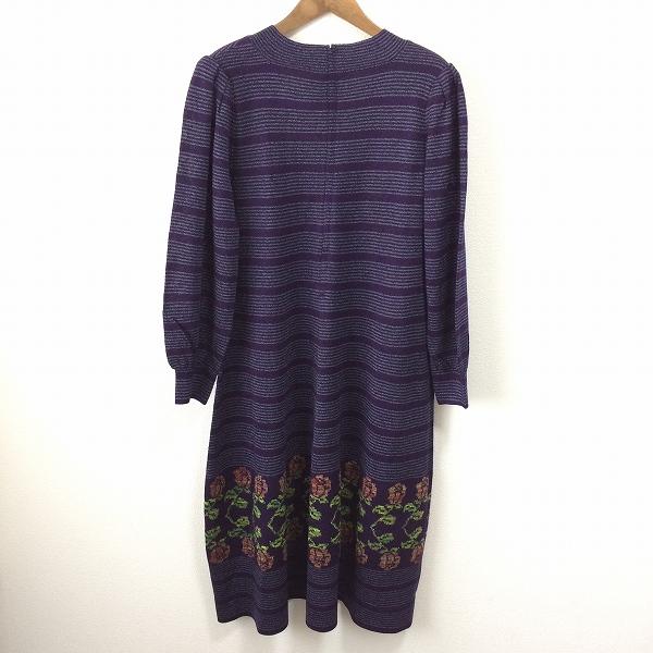 斉藤都世子 #wnc サイトウトヨコ ワンピース 紫 マルチ ニット ラメ 花