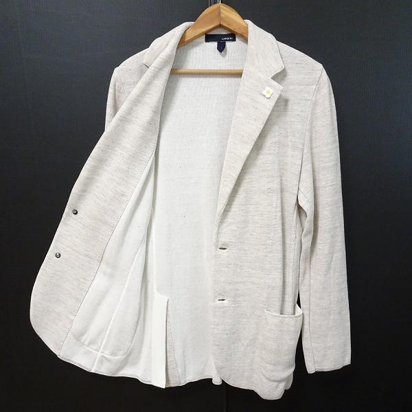 LARDINIウール混 グレー系 ツイードテーラードジャケット