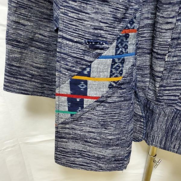 anc ギエモン 儀右衛門 かすりの部屋 ジャケット 紺 グレー 七分袖