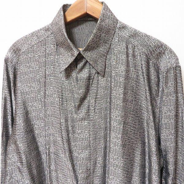 VERSACE CLASSIC #anc ヴェルサーチ V2 長袖シャツ グレー シルバー