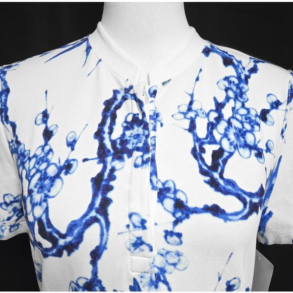 タグ付き Vivienne Tam 半袖　総柄 ジップワンピース ベルト付き snc ヴィヴィアンタム VIVIENNETAM ワンピース 1 白 青 梅柄 鳥柄 総柄