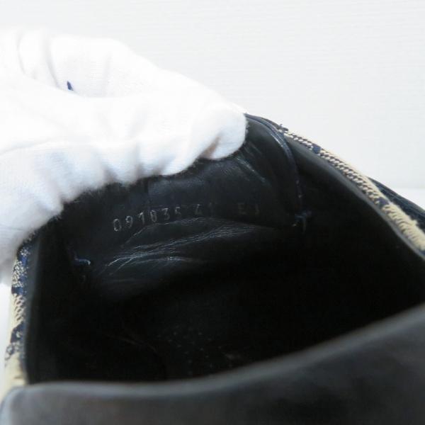 ans グッチ GUCCI シューズ 41 紺系 GG柄 ベルクロ マジックテープ