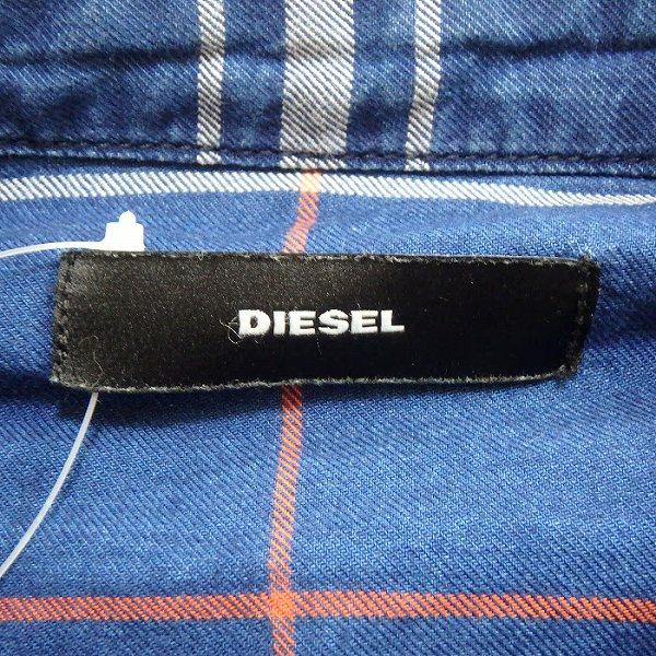 DIESEL #anc ディーゼル 長袖シャツ M 青系 赤 白 チェック柄 