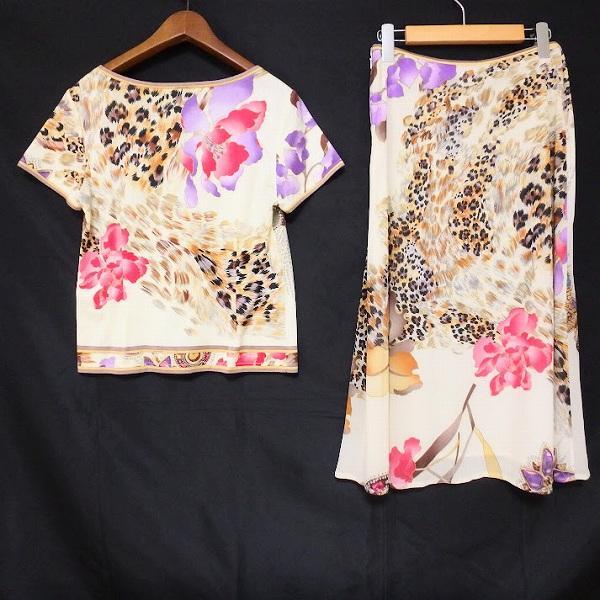 snc レオナール LEONARD セットアップ M アイボリー マルチ ツーピース  