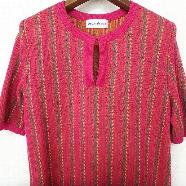 snc イヴサンローラン Yves Saint Laurent ワンピース M ピンク 緑 黄 