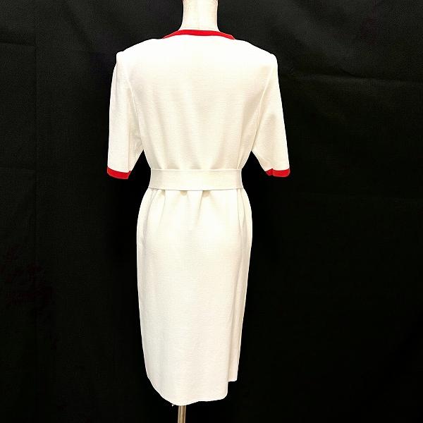 sxc イヴサンローラン Yves Saint Laurent ワンピース M 白 赤 半袖