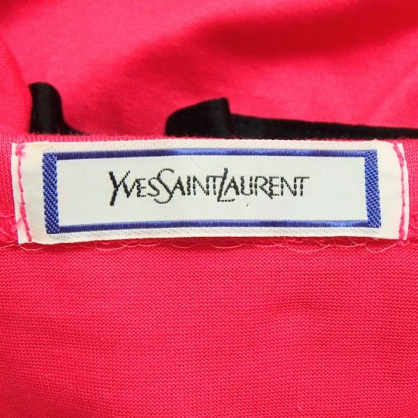 #snc イヴサンローラン Yves Saint Laurent セットアップ 9 ピンク 黒 ツーピース ヴィンテージ 半袖 フレア レディース [894629]_4
