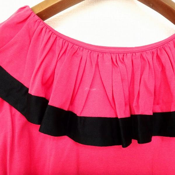 #snc イヴサンローラン Yves Saint Laurent セットアップ 9 ピンク 黒 ツーピース ヴィンテージ 半袖 フレア レディース [894629]_5
