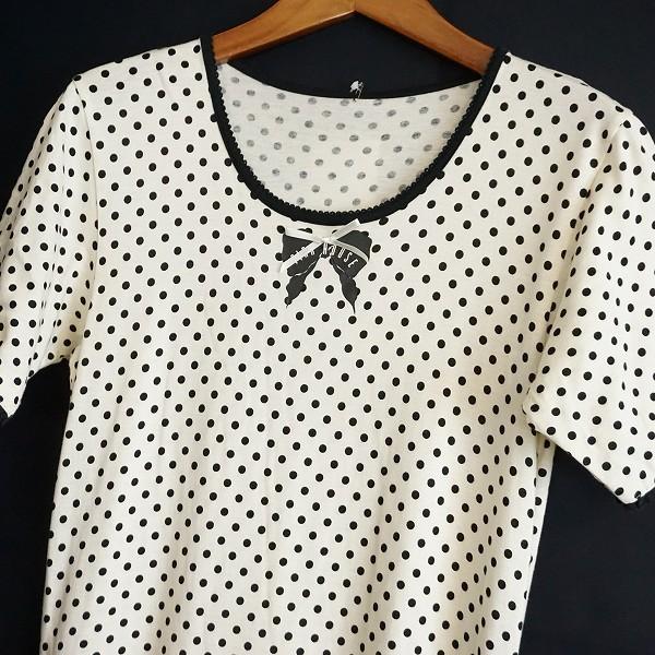 snc ピンクハウス PINKHOUSE ワンピース アイボリー 黒 半袖 ドット