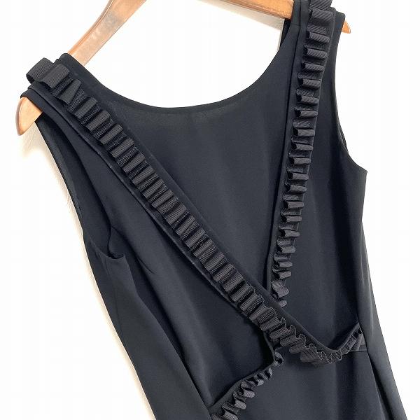 【VIVIENNE TAM】 黒のノースリーブワンピース snc ヴィヴィアンタム VIVIENNETAM ワンピース 0 黒 フリル