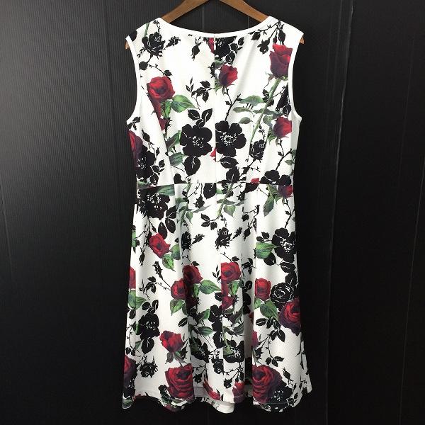 #snc スーパービューティー SUPER BEAUTY ワンピース 白 マルチ ノースリーブ バラ柄 バックジップ レディース [896349] |  | 01