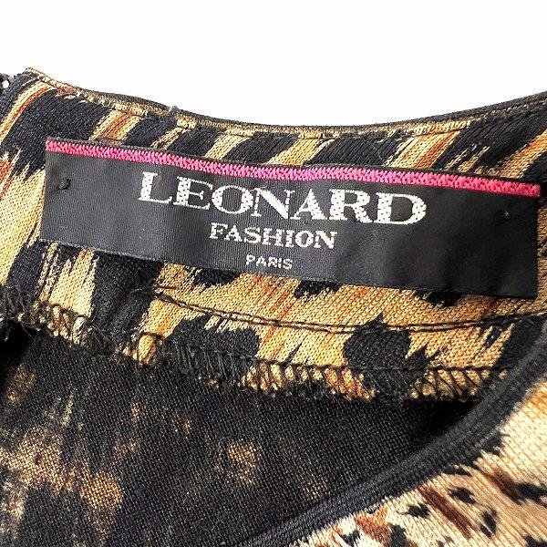 ★美品★LEONARD/レオナール＊レオパード柄＊半袖ブラウス＊42/LL LEONARD - LEONARD(レオナール) 半袖カットソー サイズM レディース美