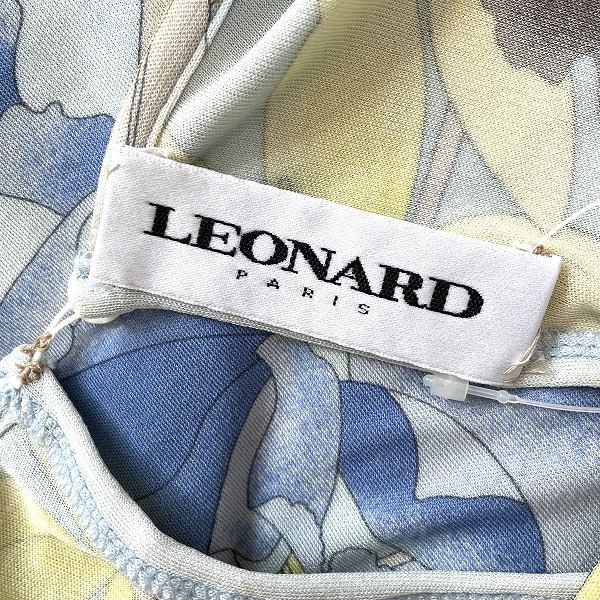 LEONARD（レオナール） #sxc カットソー 38 水色 黄色 花柄 シルク