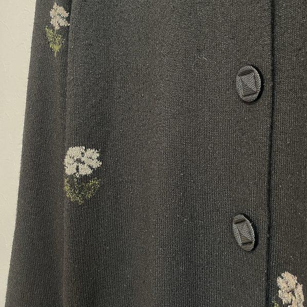 斉藤都世子 #wnc サイトウトヨコ コート 黒 ニット 花柄 ロング 