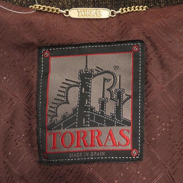 wnc トーラス TORRAS ジャケット 茶系 異素材 ニット レザー使い 