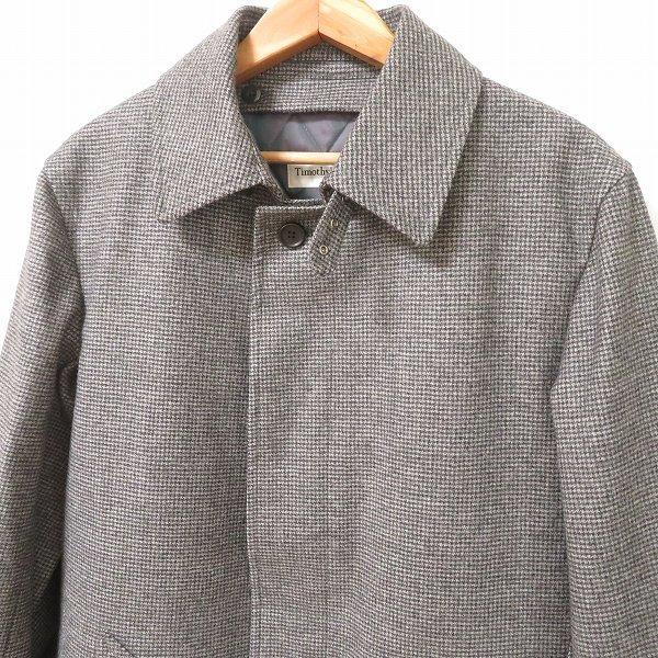 wnc ティモシーエベレスト TIMOTHY EVEREST コート L グレー 黒 千鳥格