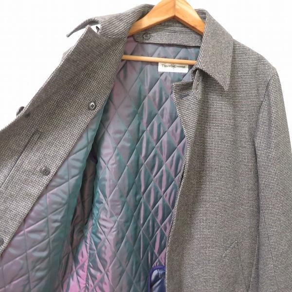 wnc ティモシーエベレスト TIMOTHY EVEREST コート L グレー 黒 千鳥格
