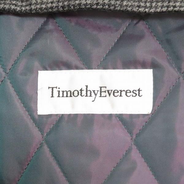wnc ティモシーエベレスト TIMOTHY EVEREST コート L グレー 黒 千鳥格