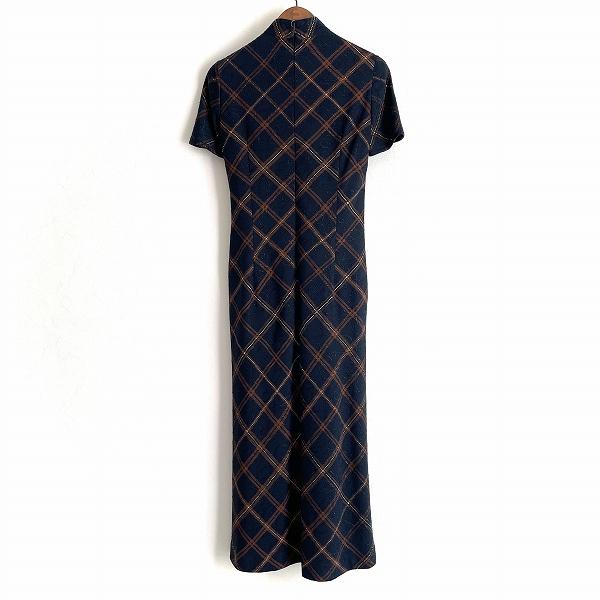 anc イネス 銀座マギー ignes ワンピース 38 ネイビー シルク混 ラメ