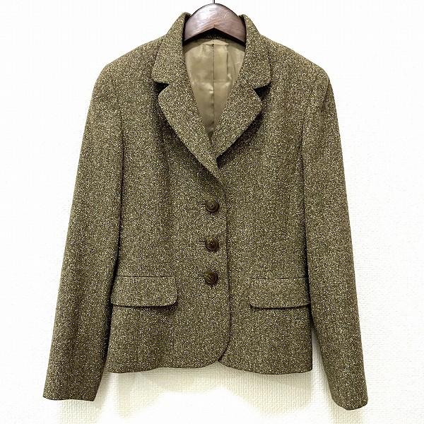 銀座マギー maggy スーツ ジャケット スカート 総柄 ウール 7 銀座マギー #anc ギンザマギー ジャケット 7 カーキ系 シルク混 小さい