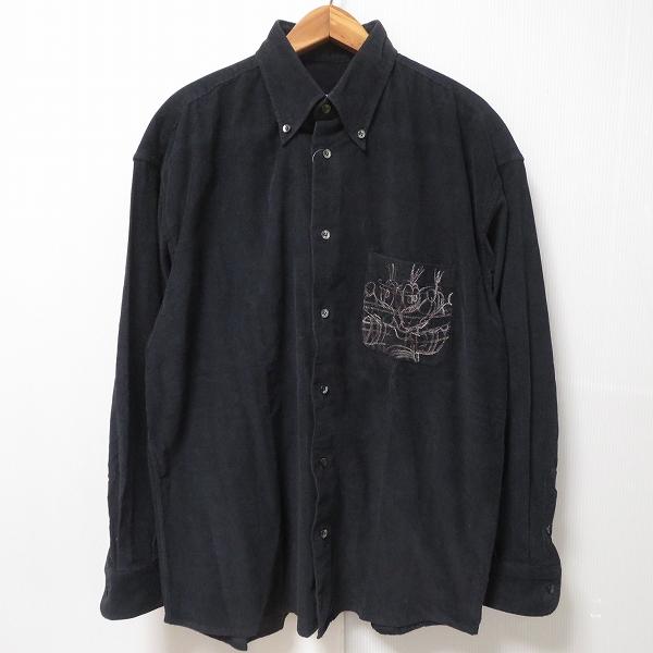 #wnc アイスバーグ ICEBERG HISTORY 長袖シャツ L 濃紺 ボタンダウン コーデュロイ プルート ディズニー イタリア製 メンズ [898960] | ICEBERG