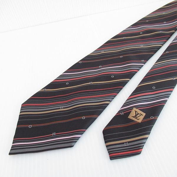 #anzt ルイヴィトン LOUISVUITTON ネクタイ 黒 マルチカラー シルク スターブロッサム 総柄 イタリア製 美品 メンズ [898968]_1