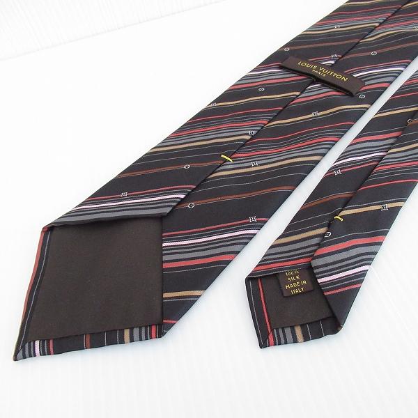 #anzt ルイヴィトン LOUISVUITTON ネクタイ 黒 マルチカラー シルク スターブロッサム 総柄 イタリア製 美品 メンズ [898968]_2