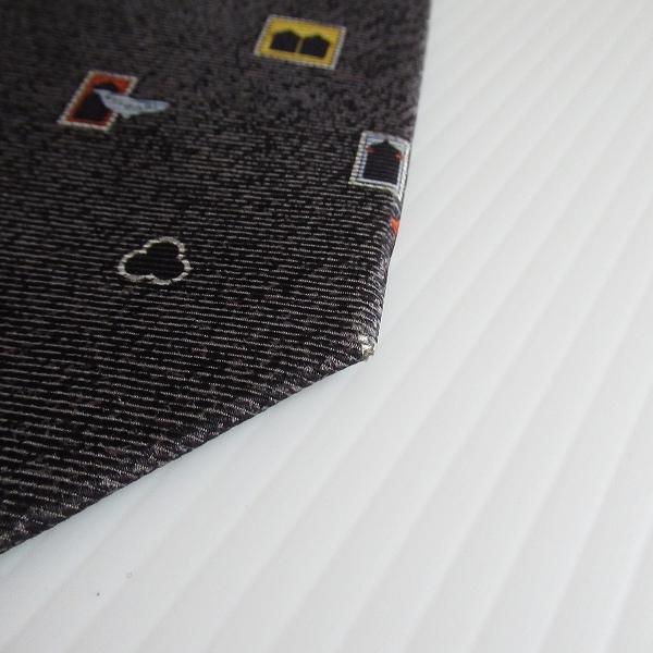 BVLGARI #anzt ブルガリ ネクタイ 黒 グレー シルク