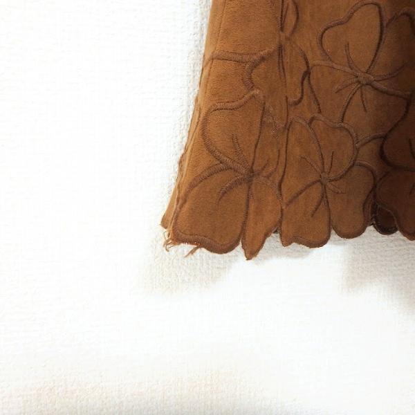 #wnc ギャラリービスコンティ GALLERYVISCONTI スカート 2 茶 スエード調 サイドファスナー 花柄 刺繍 レディース [899459] | ギャラリービスコンティ | 07