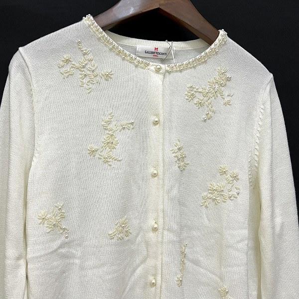 #wnc ギャラリービスコンティ GALLERYVISCONTI カーディガン 2 オフホワイト レース パールビーズ 花モチーフ レディース [913255] ギャラリービスコンティ #wnc GALLERYVISCONTI カーディガン 2