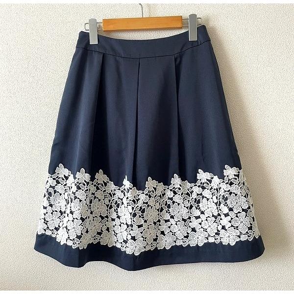 #anc ギャラリービスコンティ GALLERYVISCONTI スカート 2 紺 花刺繍 レディース [899650] | ギャラリービスコンティ | 01