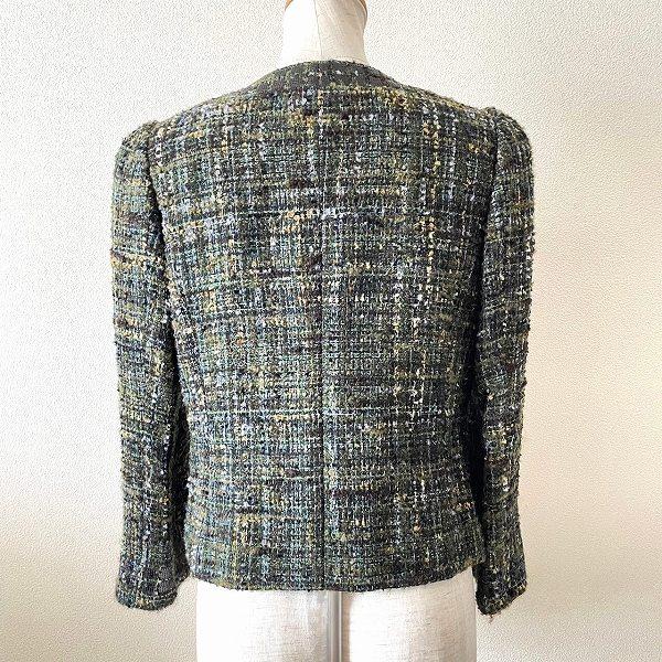 銀座マギー　ツイードジャケット 銀座マギー #wnc ギンザマギー ジャケット 38 カーキ系 ツイード