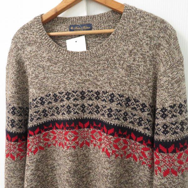 wnc ブルックスブラザーズ BrooksBrothers ニット セーター XL 茶系 紺
