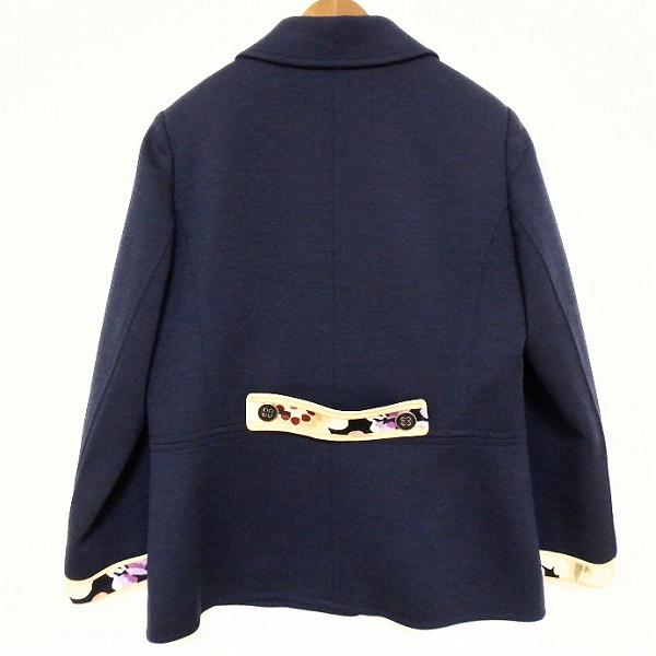 wnc レオナール LEONARD ジャケット 11AR 紺 シルク混 レディース 