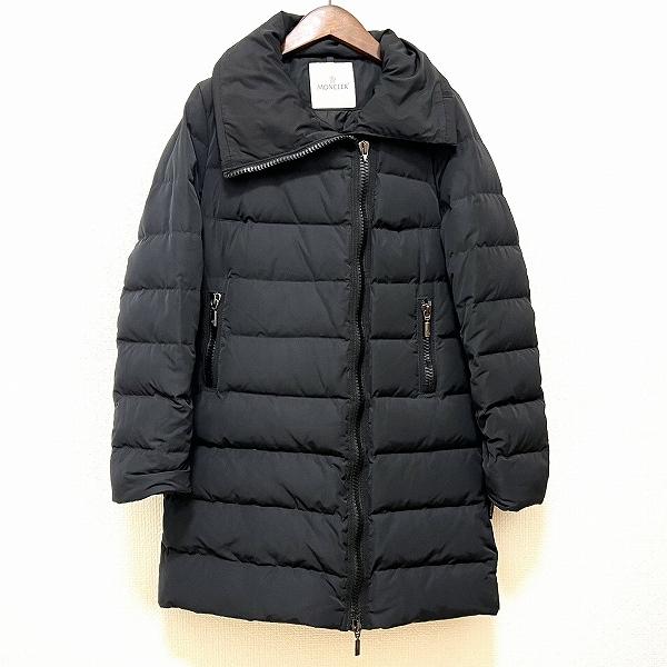 もも　新品未着用 MONCLER ブラック ダウンジャケット wxc モンクレール Moncler ダウンジャケット 黒 ダウンコート ジップ