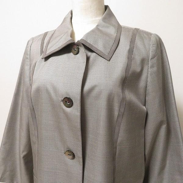 Leilian #anc レリアン コート ステンカラーコート 9 黒 白系 Leilian #anc レリアン コート ステンカラーコート 9 黒 白系