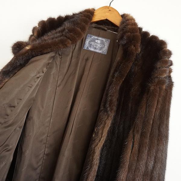 ここ❣️ミンク　毛皮ロングコート ダークブラウン 花柄　刺繍　リアル　ファー sankyo shokai 爆買！ミンク コート シルバーフォックス
