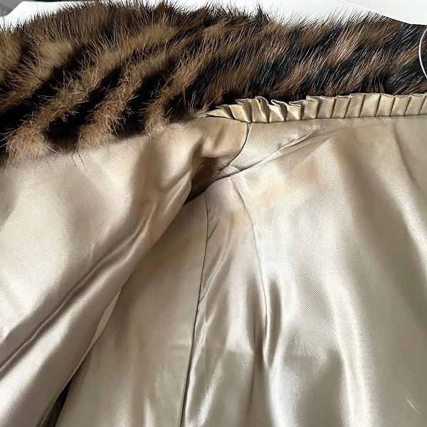 wnc ミンク 毛皮コート 13 黒 茶 縞 レディース [903008] : アクイール