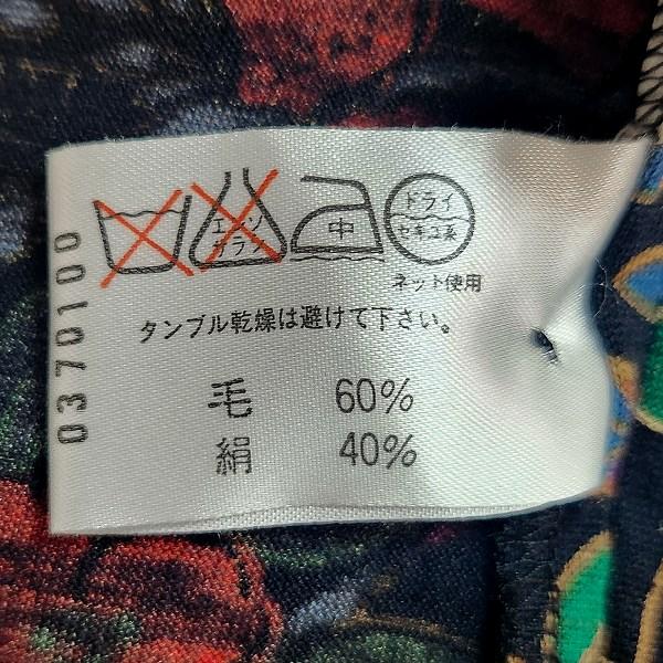 LEONARD #anc レオナール ワンピース LL 紫 赤 マルチ シルク混 大きい 