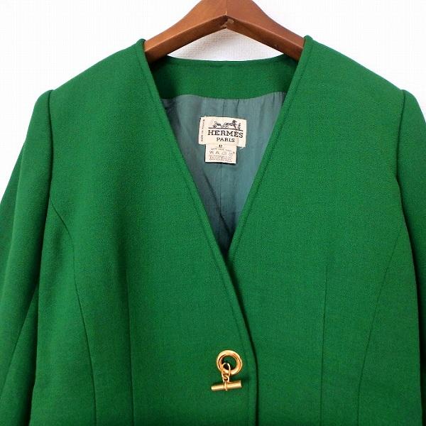 apc エルメス HERMES スカートスーツ 42 緑 ツーピース apc エルメス HERMES スカートスーツ 42 緑 ツーピース
