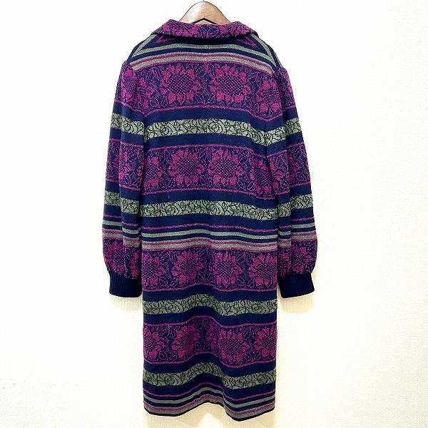 斉藤都世子 #wnc サイトウトヨコ コート 紺 紫 緑系 ニット ラメ