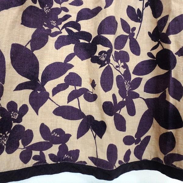 snc ネネ 根々 群言堂 ワンピース 紫 ベージュ 花柄 ノースリーブ 麻